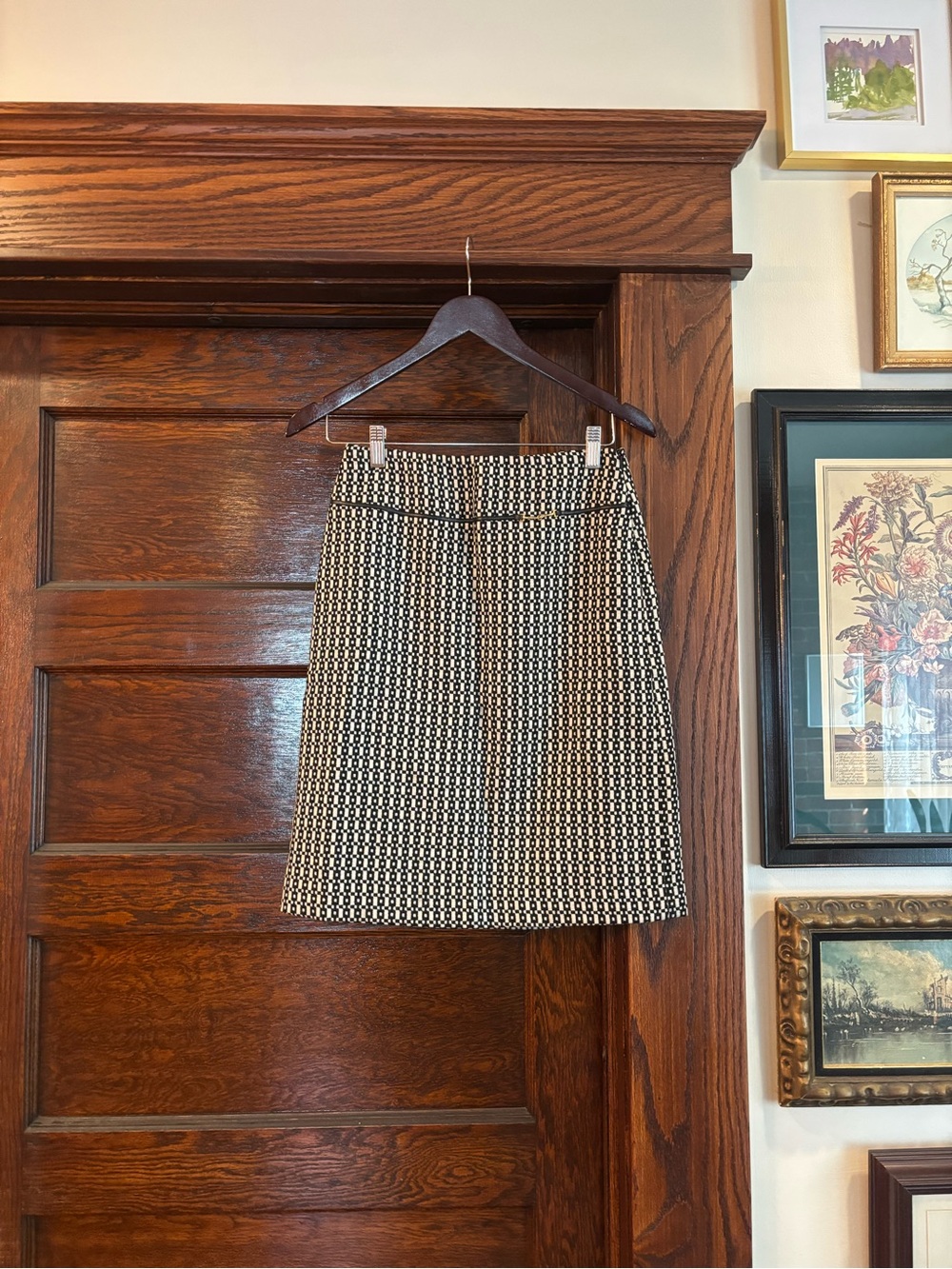 Banana Republic Black and White&Black Geometric Print Skirt